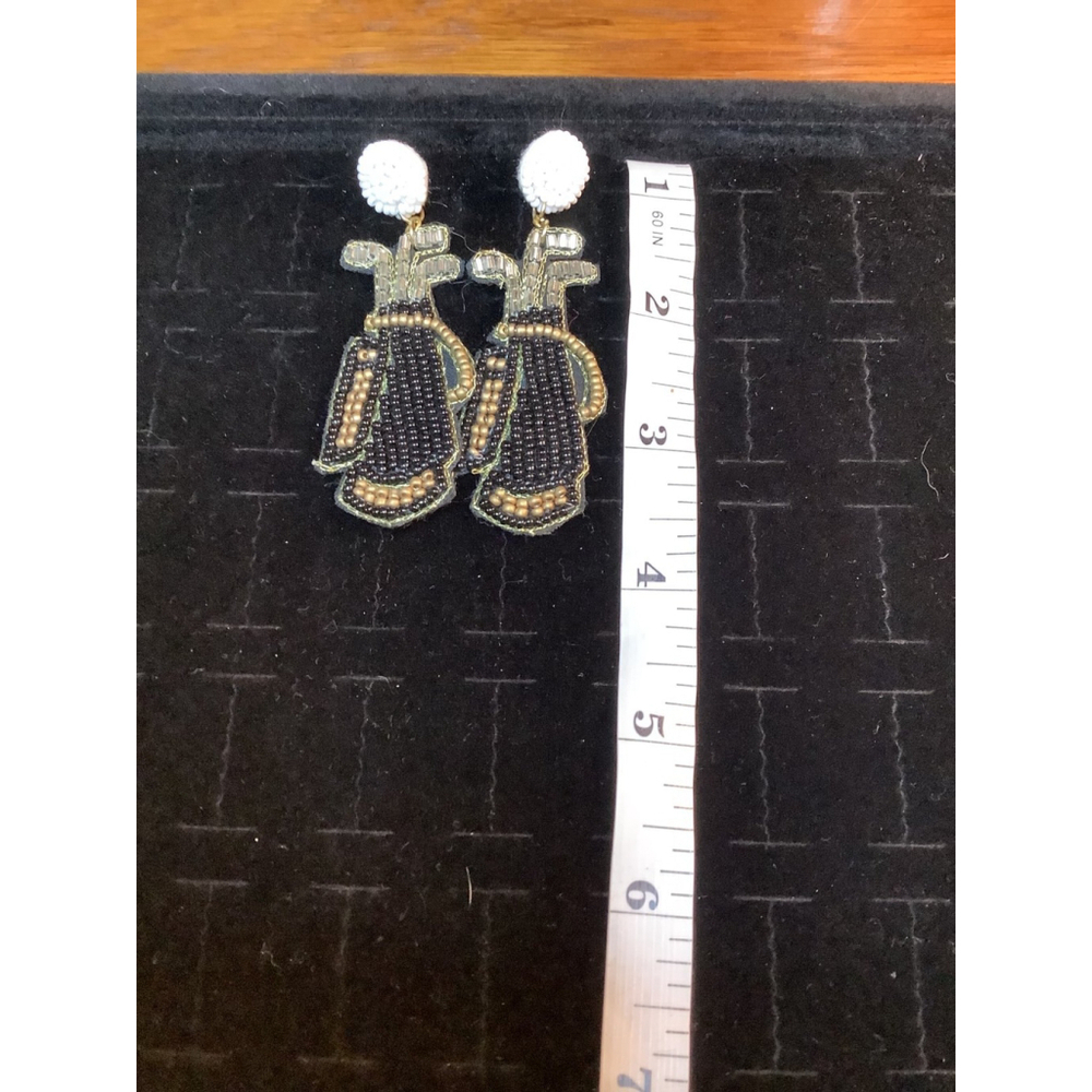 Golf Seed Beaded Clip On Earrings Lightweight
